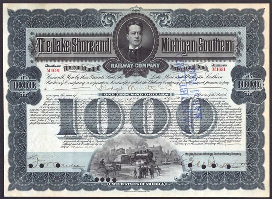 The Lake Shore and Michigan Southern Railway Co Gold Bond - 1909