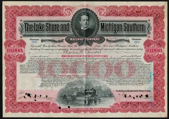 The Lake Shore and Michigan Southern Railway Co - Issued to Marlin E. Olmsted