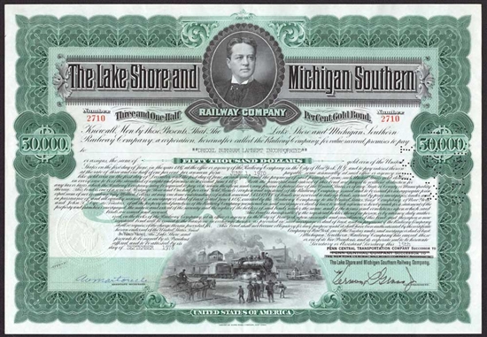 The Lake Shore and Michigan Southern Railway Co Gold Bond
