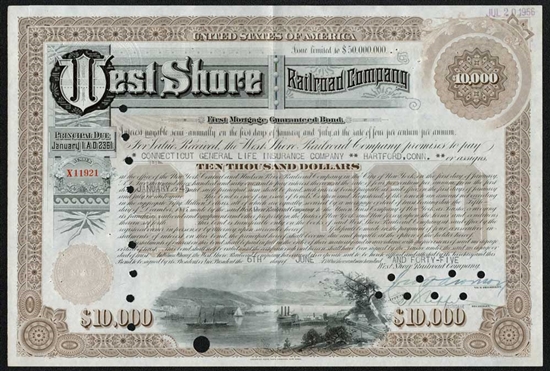 West Shore Railroad Company Bond Certificate