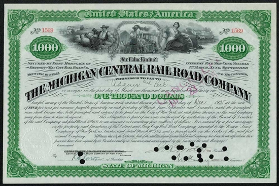 1925 Michigan Central Railroad Company Bond