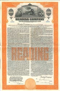 Reading Railroad Company Bond Certificate