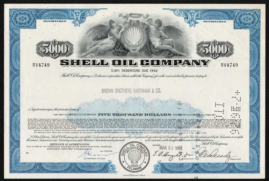 Shell Oil Company Bond - Blue