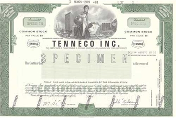 Tenneco Inc. Specimen Stock Certificate