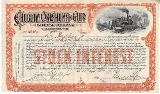 Choctaw, Oklahoma and Gulf Railroad Company - 1890s