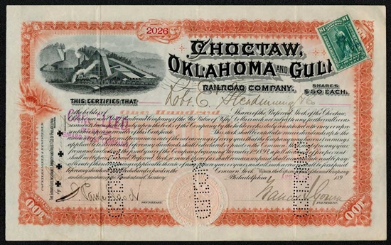 Choctaw, Oklahoma and Gulf Railroad Company - 1890s
