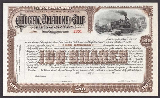 Choctaw, Oklahoma and Gulf Railroad Company - 1890s