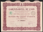 1931 France, Carlton Hotel de Lyon Bond