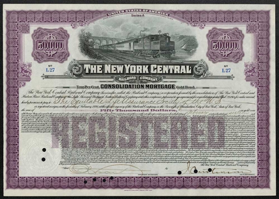 The New York Central Railroad Co. $50,000 Gold Bond