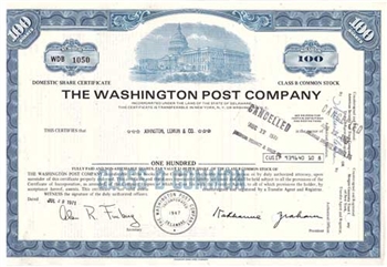 The Washington Post Company Certificate - Blue