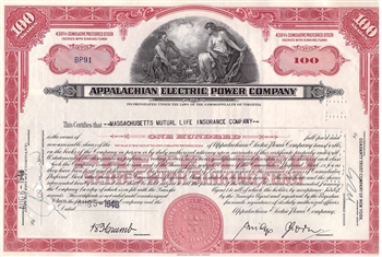 Appalachian Electric Power Company Stock Certificate