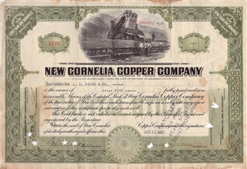 1925 New Cornelia Copper Company Stock Certificate