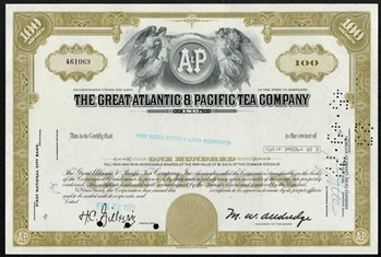 The Great Atlantic & Pacific Tea Company Stock Certificate