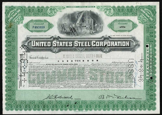 United States Steel Corporation Stock Certificate