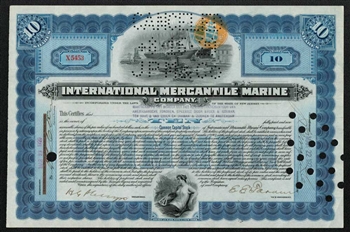 International Mercantile Marine Stock Certificate - 1920s