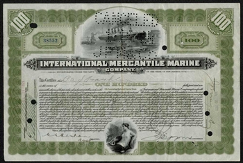 International Mercantile Marine - Issued to & Signed by P.A.S. Franklin - Titanic Sinking