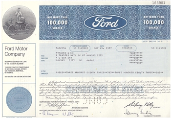 Ford Motor Company Stock Certificate