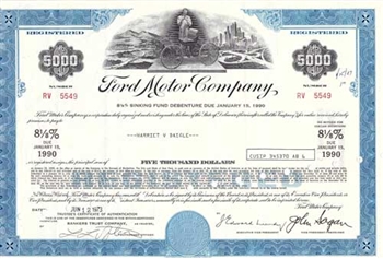 Ford Motor Company Bond Certificate with Henry Ford