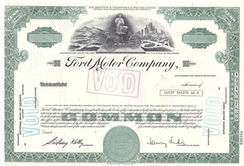 Ford Motor Company Stock Certificate