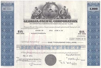 Georgia Pacific Corporation Bond Certificate