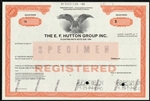 E.F. Hutton Group Inc. Specimen Note Certificate