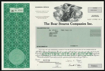 The Bear Stearns Company Inc. Stock Certificate