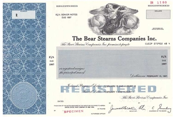 The Bear Stearns Company Inc. Bond Certificate - Specimen