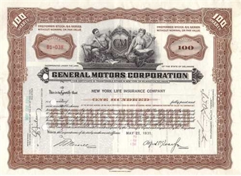 General Motors Corp. Stock Certificate