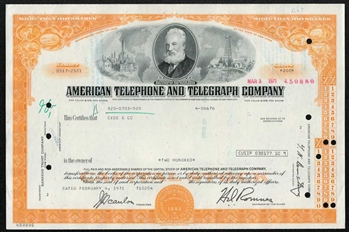 American Telephone and Telegraph AT&T Stock Certificate