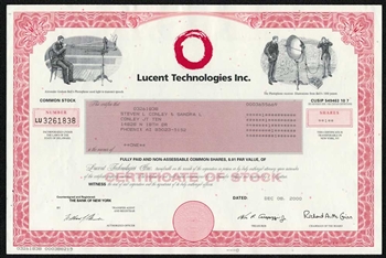 Lucent Technologies Inc. Stock Certificate