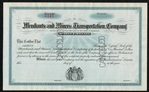 Merchant and Miners Transportation Company Stock Certificate