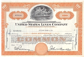 United States Lines Company Stock Certificate