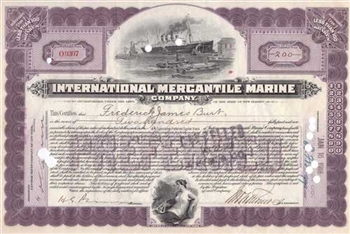 International Mercantile Marine Stock Certificate