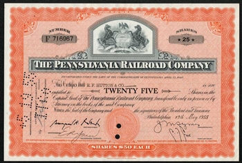 The Pennsylvania Railroad Company - Issued to E.F. Hutton