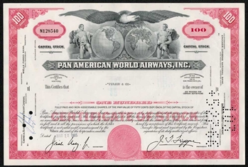 Pan American World Airways, Inc. Stock Certificate
