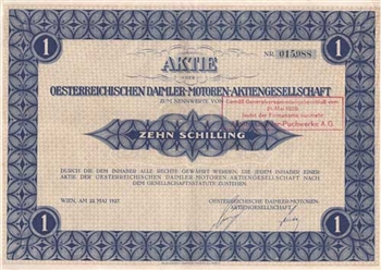 Oesterreichischen Daimler Motoren Aktiengesellschaft Bond Certificate