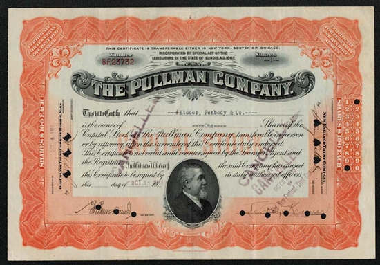 The Pullman Company Stock Certificate