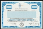 XM Satellite Radio. Specimen Stock Certificate - 1999