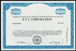 American Bank Note Co Demonstration Stock Certificate - Specimen