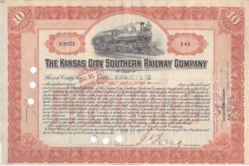 Kansas City Southern Railway Co. Stock Certificate