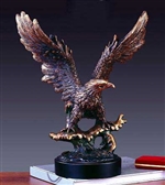 15" Bronze Finish Soaring Eagle Statue Figurine