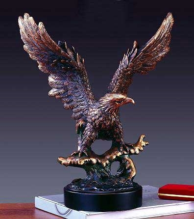 15" Bronze Finish Soaring Eagle Statue Figurine