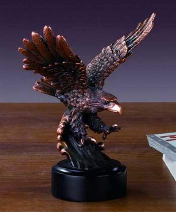 6" Bronze Finished Swooping Eagle Statue Figurine