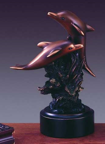 Two Playing Dolphin Figurine