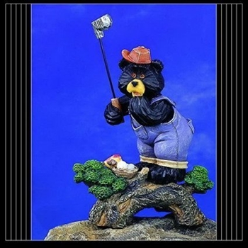 8" H Golfing Bear Statue - Trophy