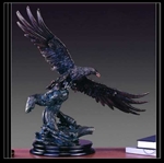 24" Flying Eagle Statue with Bronze Finish - Figurine