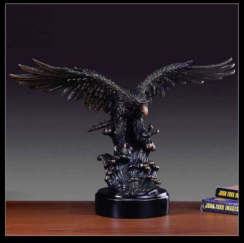 12" Soaring Eagle Statue with Bronze Finish - Sculpture