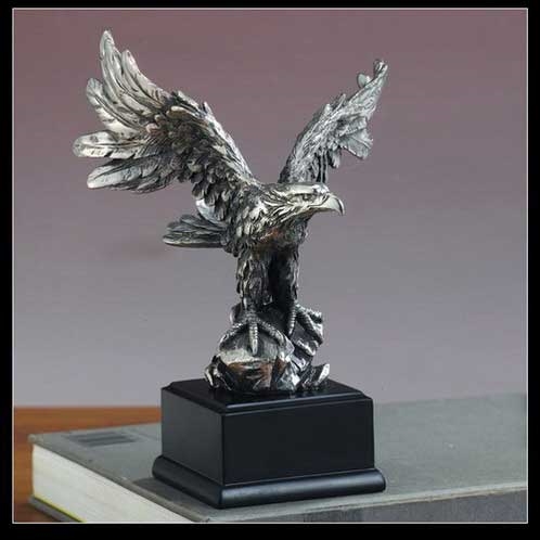 7.5" Eagle Statue - Pewter Finish Figurine