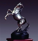 Rearing Horse Statue - Silver Finish Sculpture