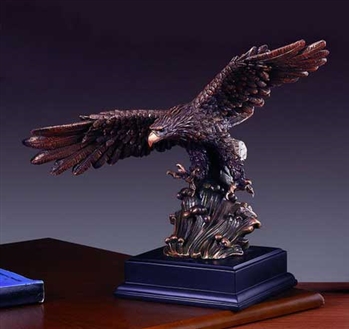 12" Wing Spread Eagle Statue  - Bronze Finish Eagle Sculpture
